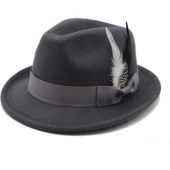 Classic Fedora Hats for Men & Women Vintage Style Short Brim Felt Hat - Picture 1 of 7
